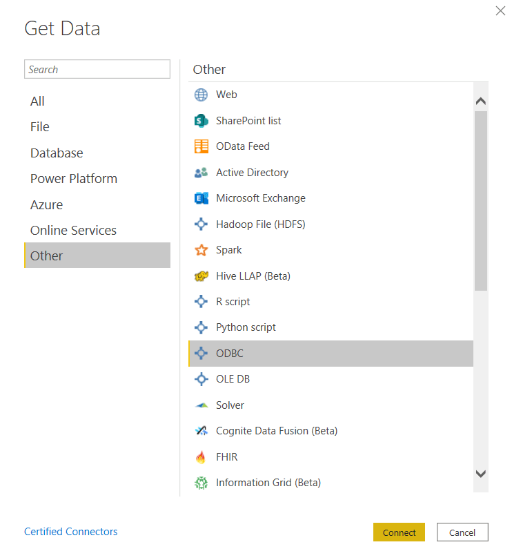 MongoDB to Power BI: Select ODBC